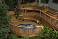 Deck around Round Pool deck ground above around build 24 decks pools plans foot designs framing diy swimming wikihow round wood decking steps