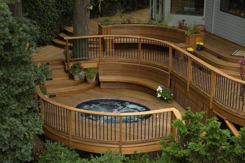 Deck around Round Pool deck ground above around build 24 decks pools plans foot designs framing diy swimming wikihow round wood decking steps