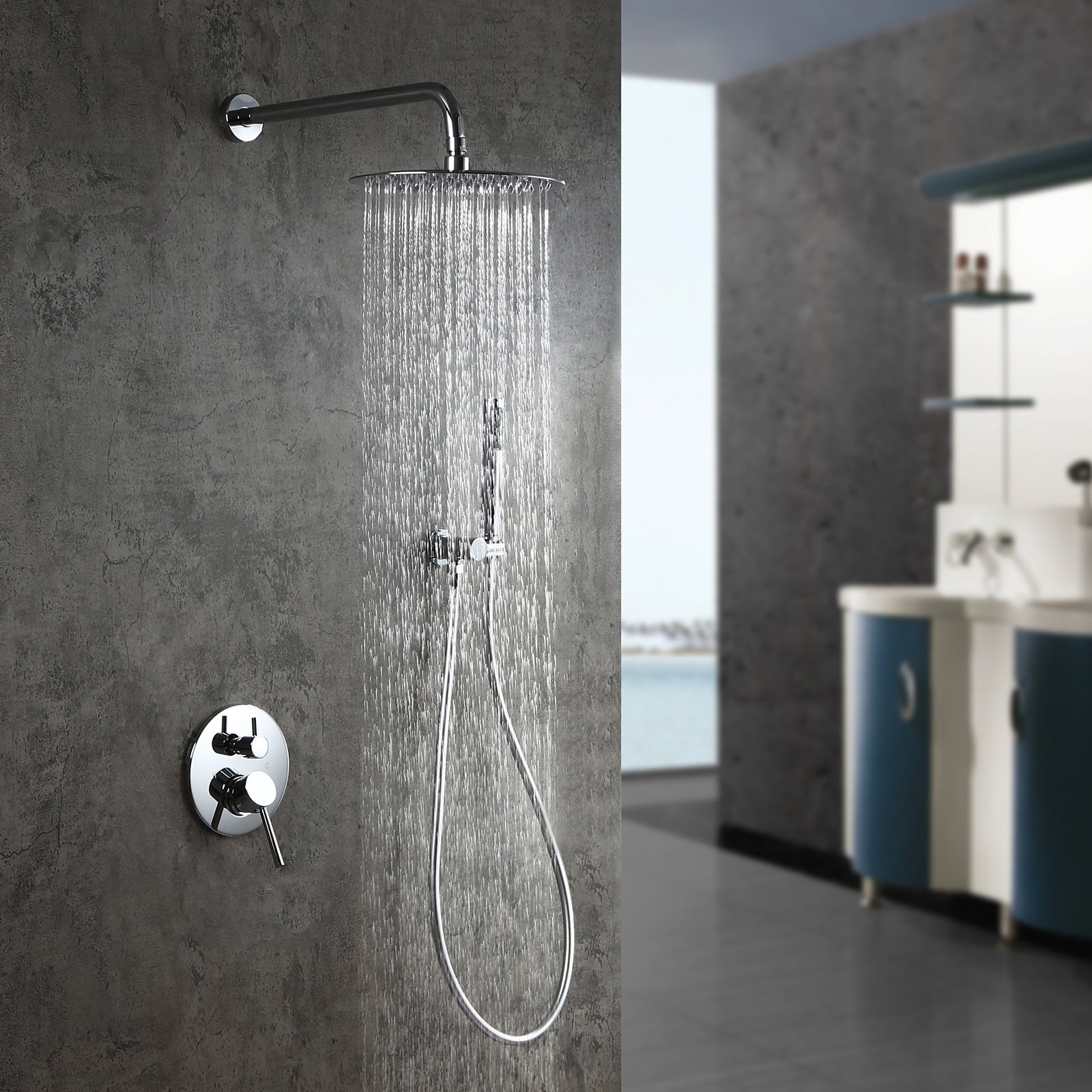 Shower Handheld Rain Forest Shower rain head arm moen rainfall extension showers razor mega heads showerheads wall overstock spa experience luxury inch