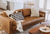 tan leather couch living room Living room inspiration: tan leather sofa