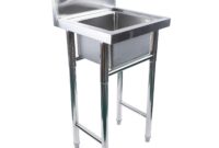 stainless steel drop in utility sink Compartment nozzle deck sr22 swing gooseneck webstaurantstore tabco