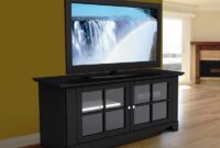 black tv stand with glass doors Tv trista transitional doors stand glass furniturewares