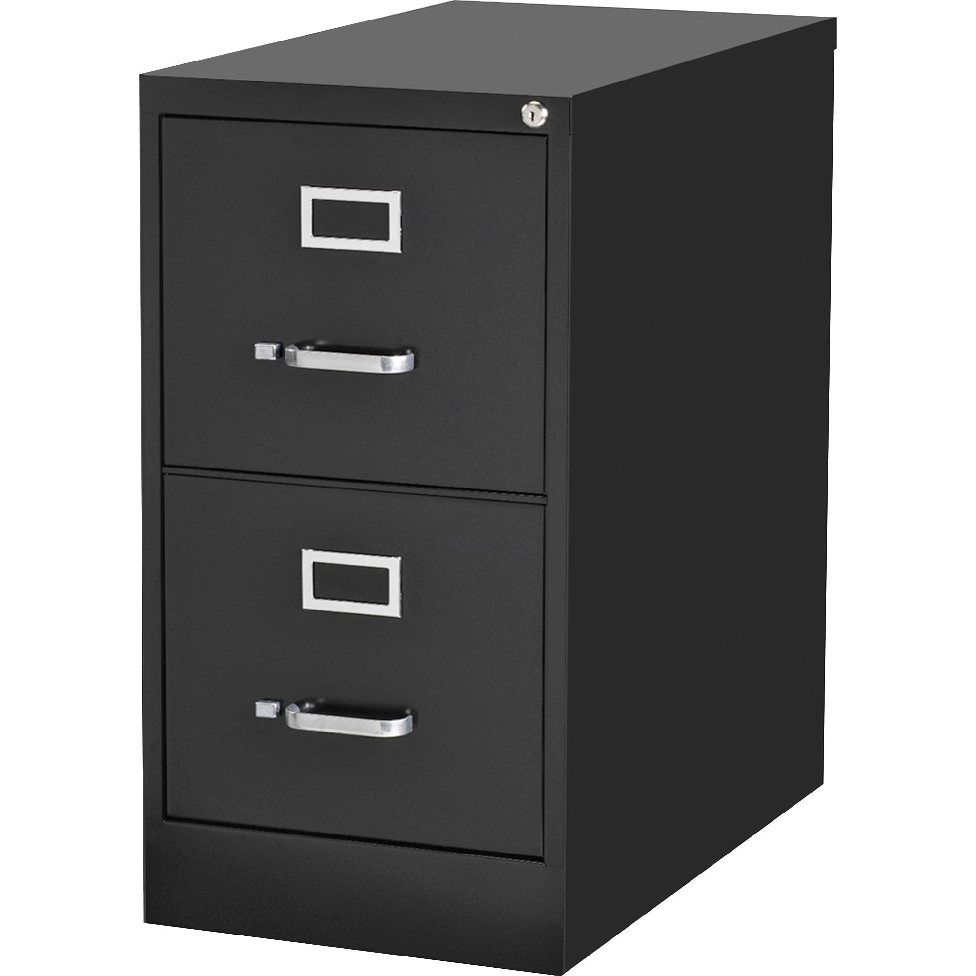 black metal filing cabinet 2 drawer Hirsh 22-in deep metal 2 drawer letter width vertical file cabinet