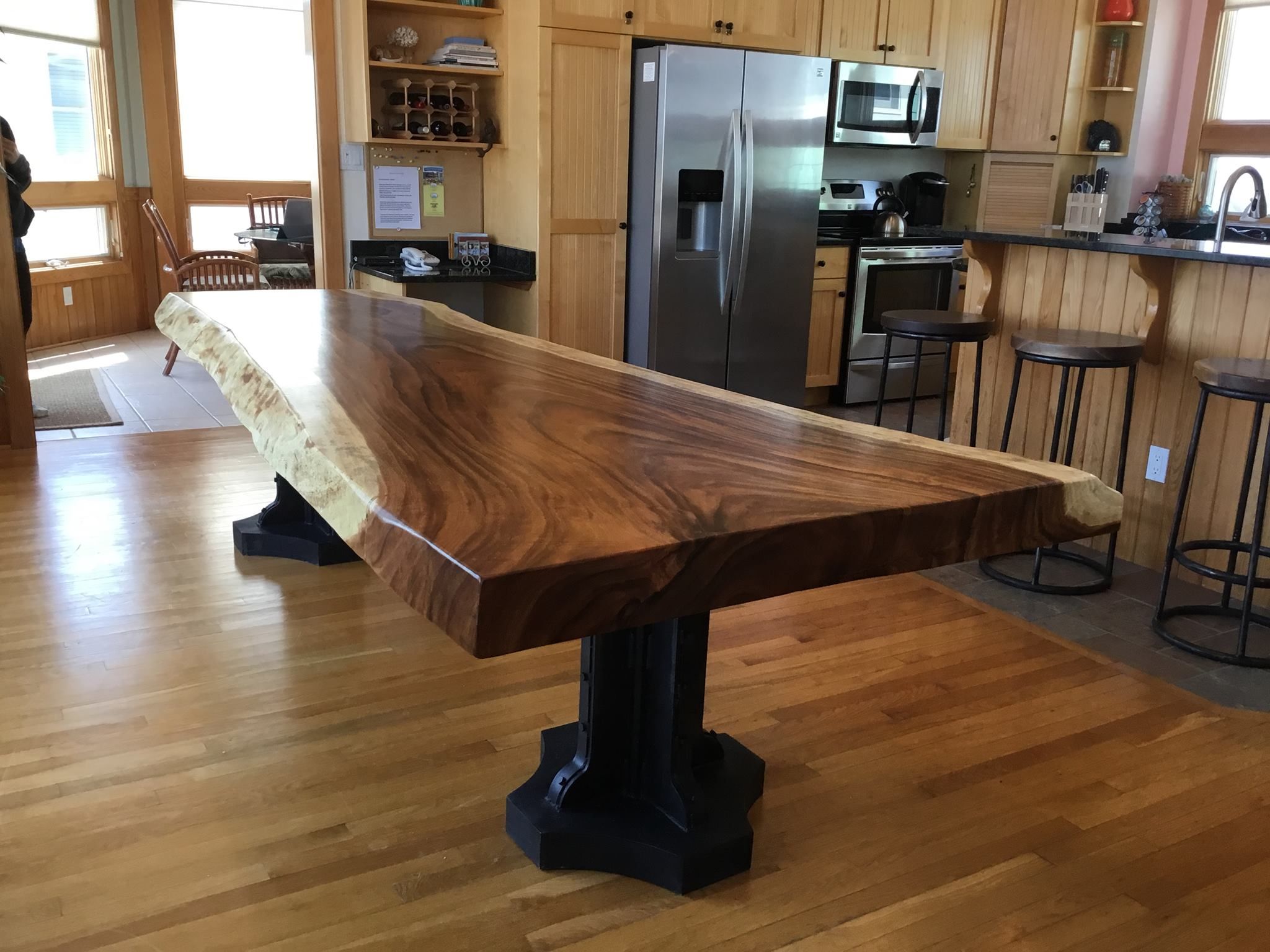 Custom Live Edge Dining Table Dining table walnut edge live salvaged custom wood made custommade tables room