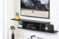 wall mounted tv with floating shelves Fitueyes floating tv shelf entertainment center wall mounted media