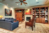 Family Room Built in Cabinets Stained Oak Trim wood