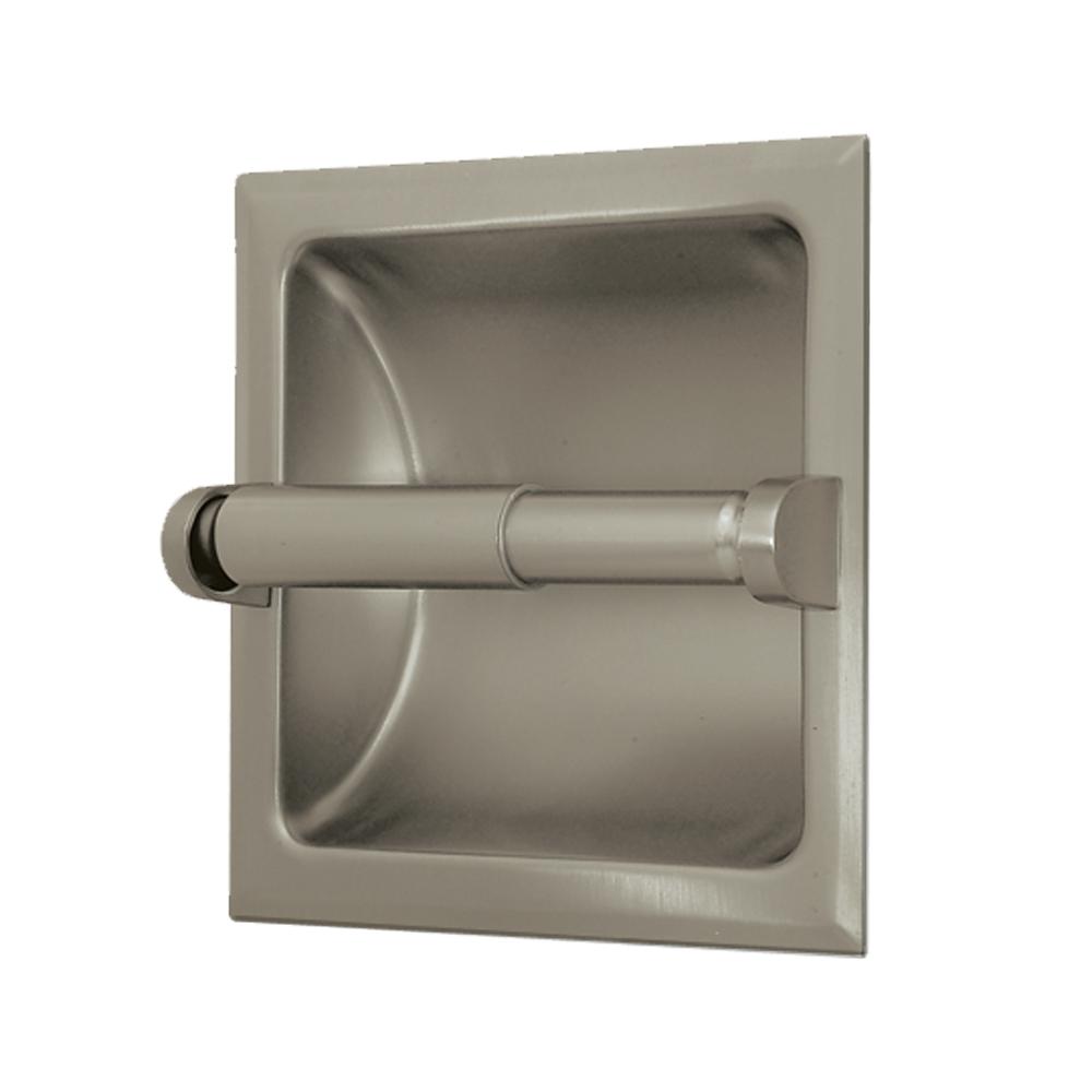 Nickel Recessed Toilet Paper Holder Recessed beveled