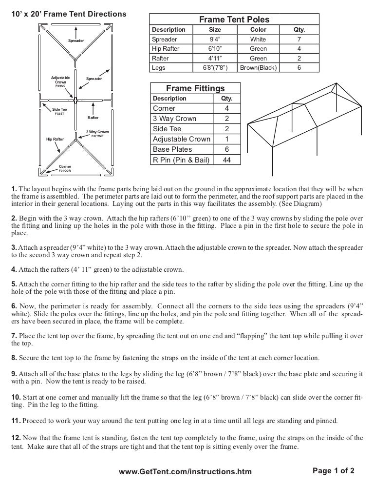 10 by 20 Frame Tent 20’ x 20’ tent