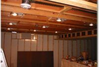 lighting for unfinished basement ceiling Black basement ceiling for low ceiling option