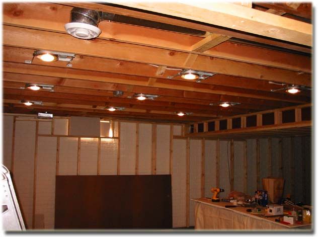 lighting for unfinished basement ceiling Black basement ceiling for low ceiling option