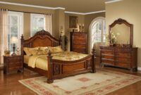 Wood Queen Size Bedroom Sets Cherry finish wood queen bedroom set 3pcs traditional cosmos furniture