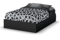 black full size bed with storage Platform storage bed w/ bookcase headboard-bed size:queen,color:black