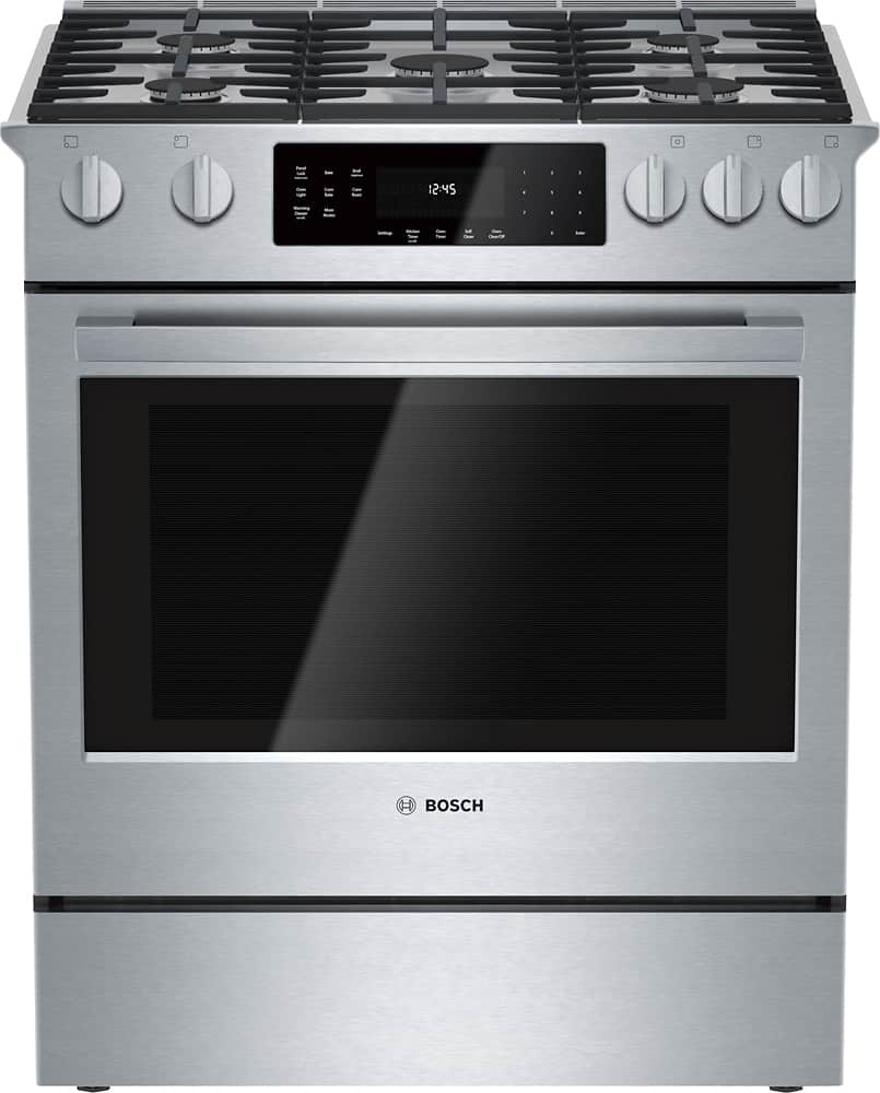 bosch slide in induction range Bosch benchmark series 30 inch slide-in induction range stainless