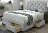 Tufted Platform Storage Bed Queen Mattress allewie beds upholstered stitched amolife dtgroup underneath footboard bedframes