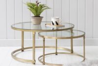 round glass and gold coffee table Bcp 36in round glass coffee table w/ satin gold trim 842957112807