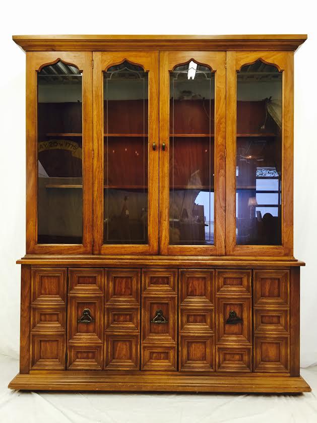 china cabinet with glass doors Vintage glass door china cabinet