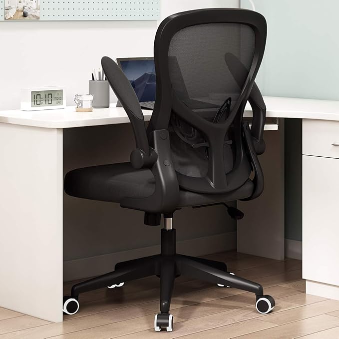 desk chair with flip up arms Office chair desk chair computer chair with lumbar support flip up arms