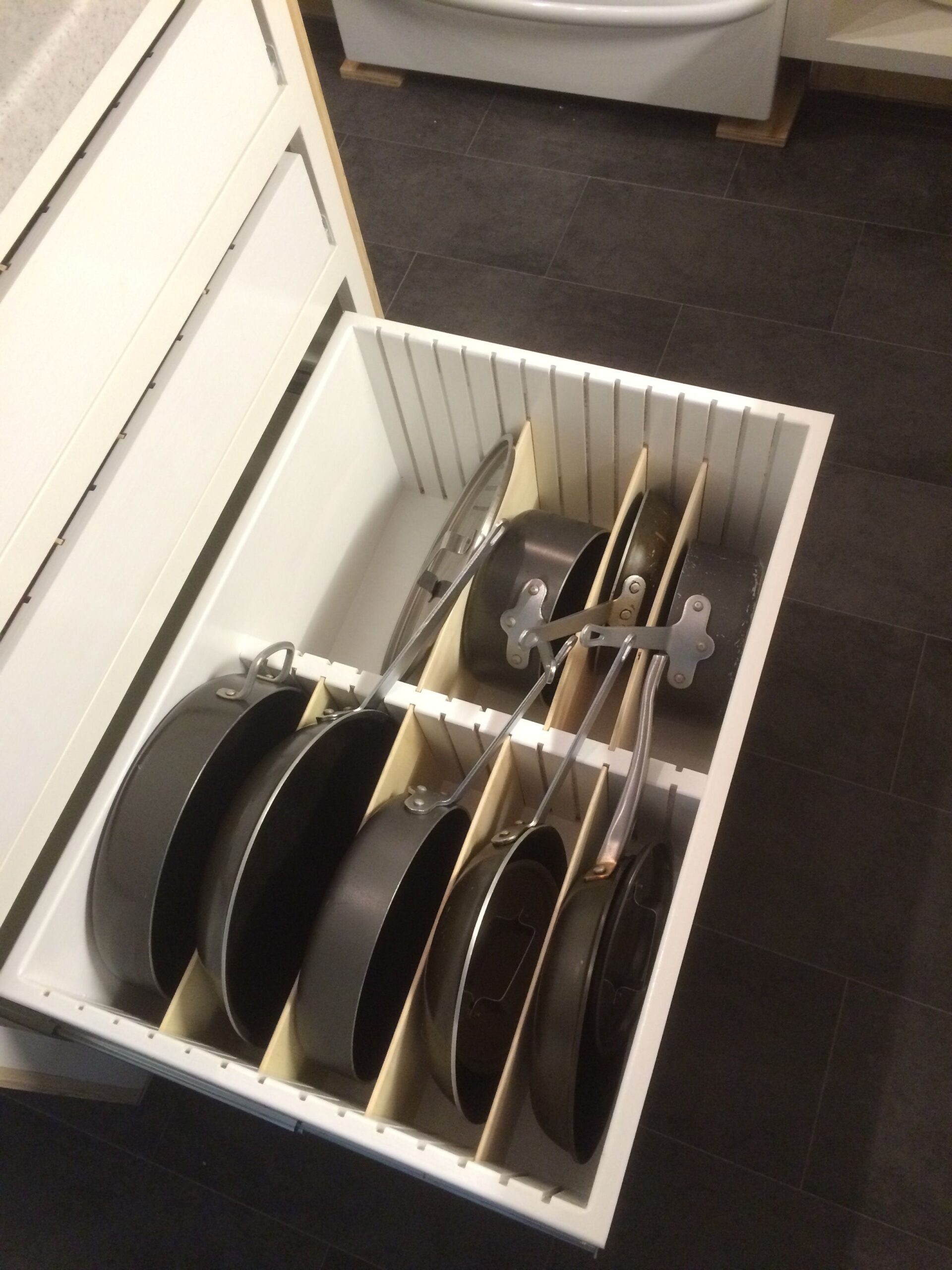 Pots and Pans Drawer Organizer for Cabinets Organizer pans pots