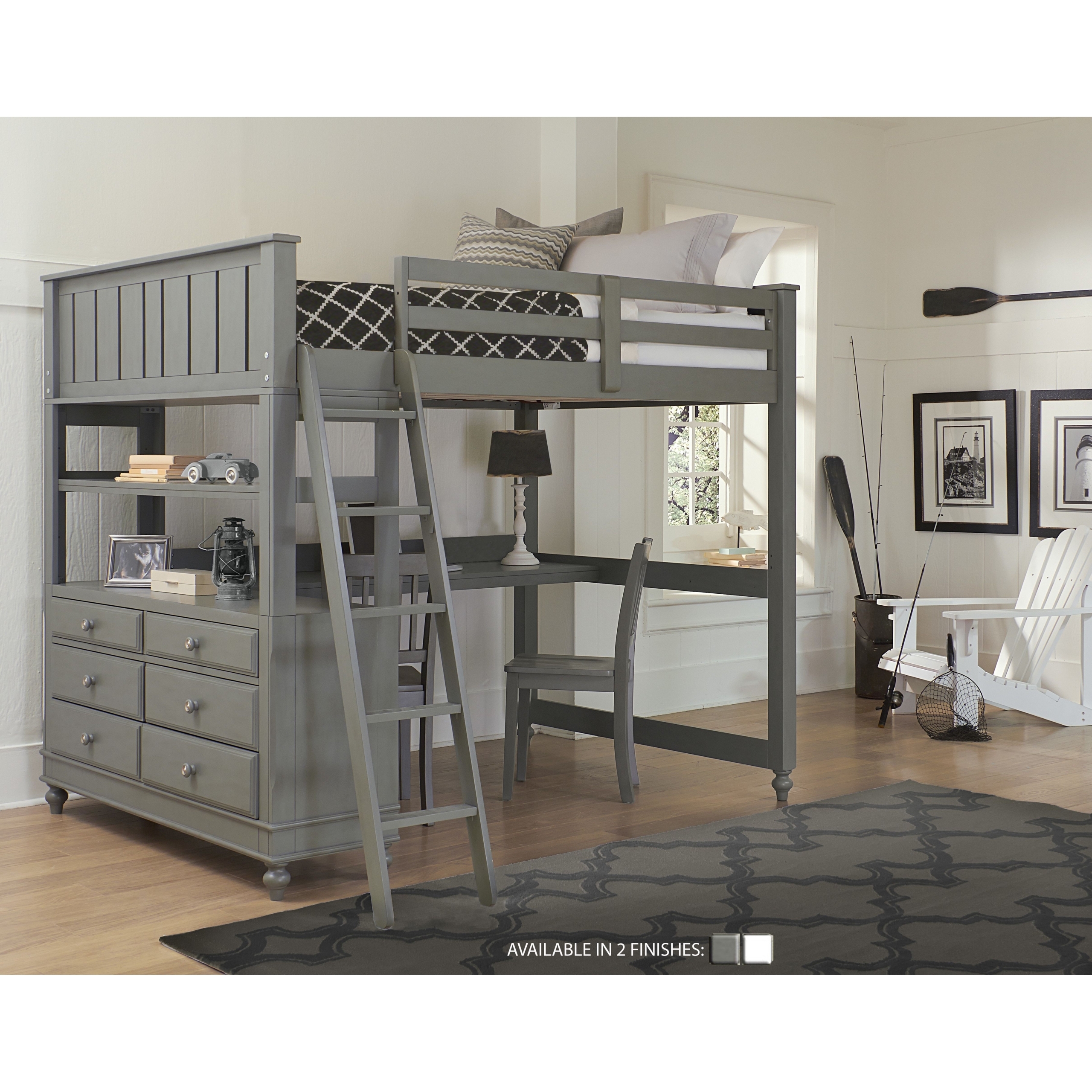 full loft bed with desk and storage Desk bed loft highlands driftwood kids