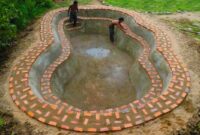 how to build an above ground swimming pool with bricks Ground pool above landscaping pools around deck inground swimming hill backyard decks installation designs putting small prices diy built budget