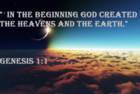 in the beginning god created the heavens and the earth In the beginning god created the heavens and the earth. genesis 1:1