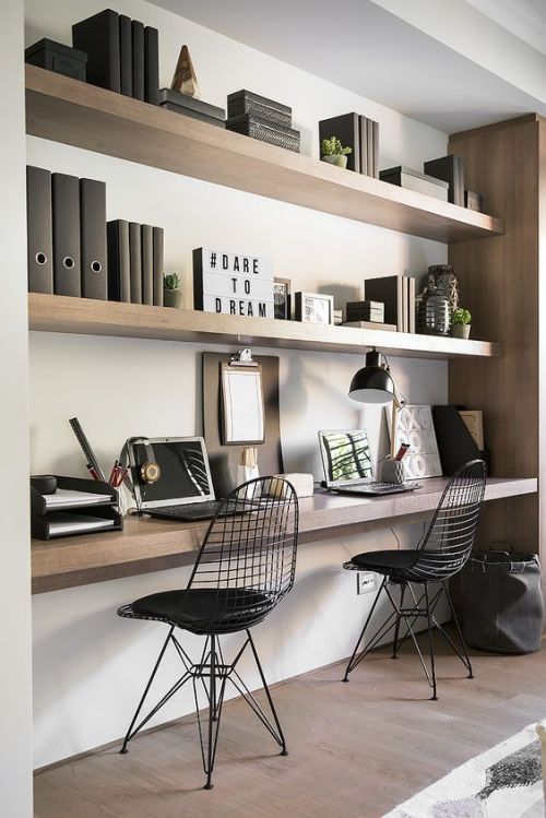 25 Home Office Shelving Ideas For Smarter Organization - DigsDigs