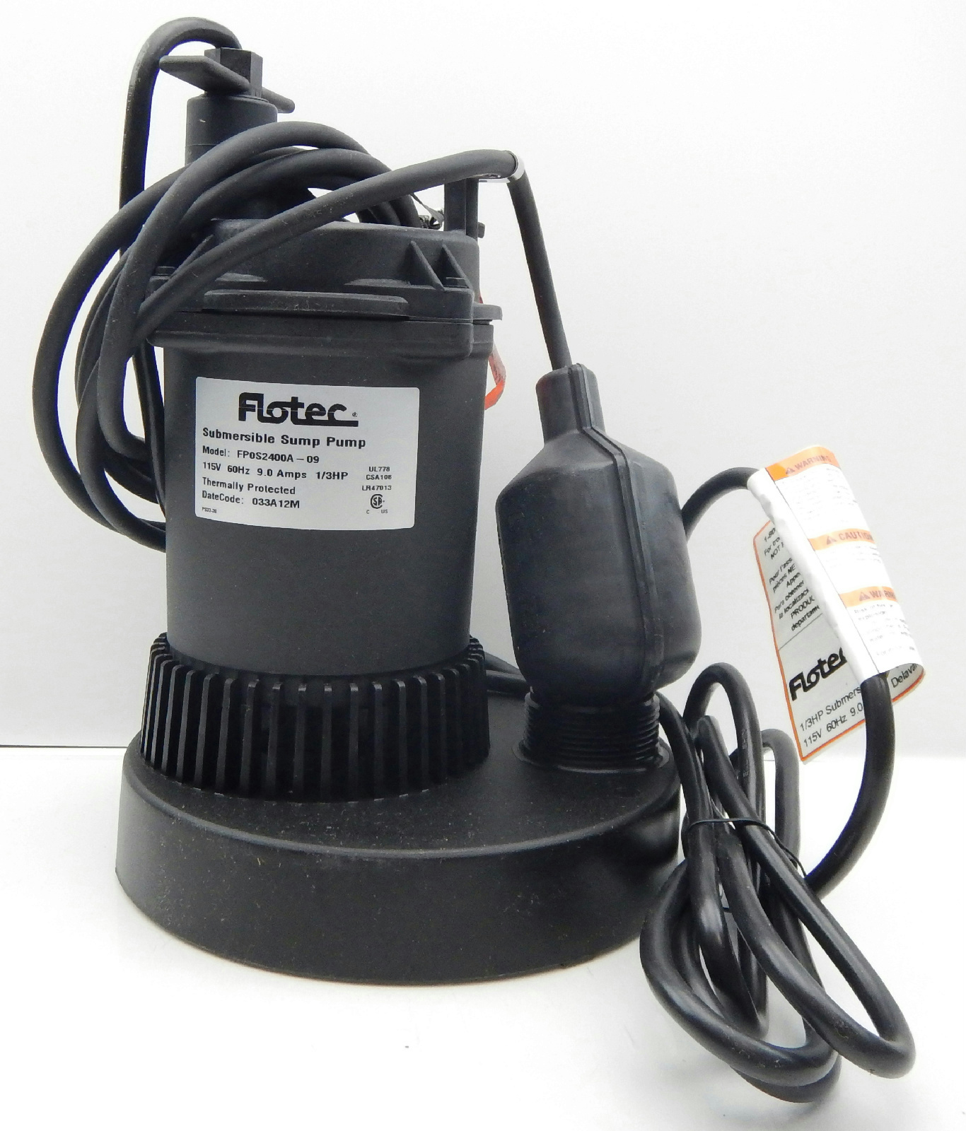 flotec sump pump 1 3 hp Flotec sump pump submersible 2880 gallons