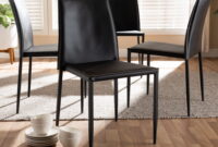 modern black leather dining chairs Baxton blaise