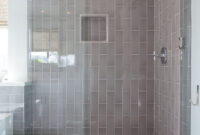 light gray subway tile shower Modern new construction beach house ideas