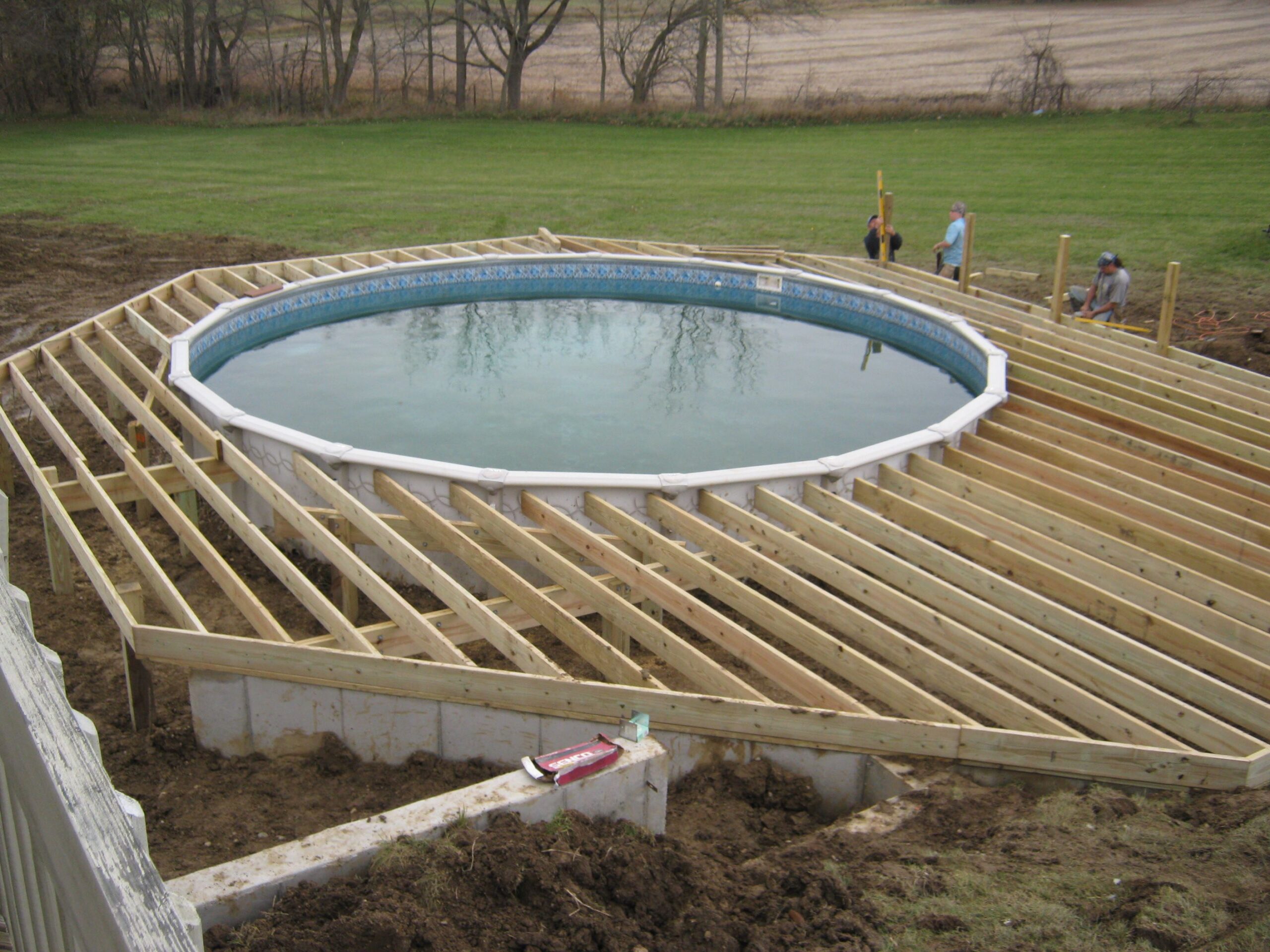 How to Build a Deck around a Round Above Ground Pool Pool ground above deck decks pools around build framing building swimming plans oval small close buildinformi description construction surface inground