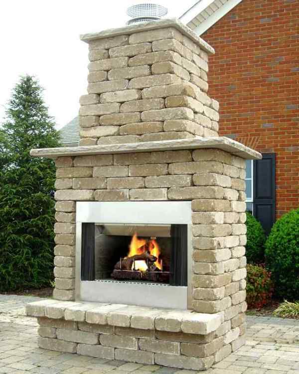 DIY Wood-Burning Fireplace Fireplace outdoor burning wood diy building kits fireplaces backyard