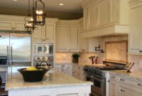 Light Quartz Countertops with Cream Cabinets Serenity polished hanstone veined