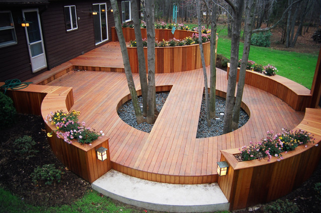 Deck Around Deck around trees built contemporary boston backyard outdoor houzz designs build