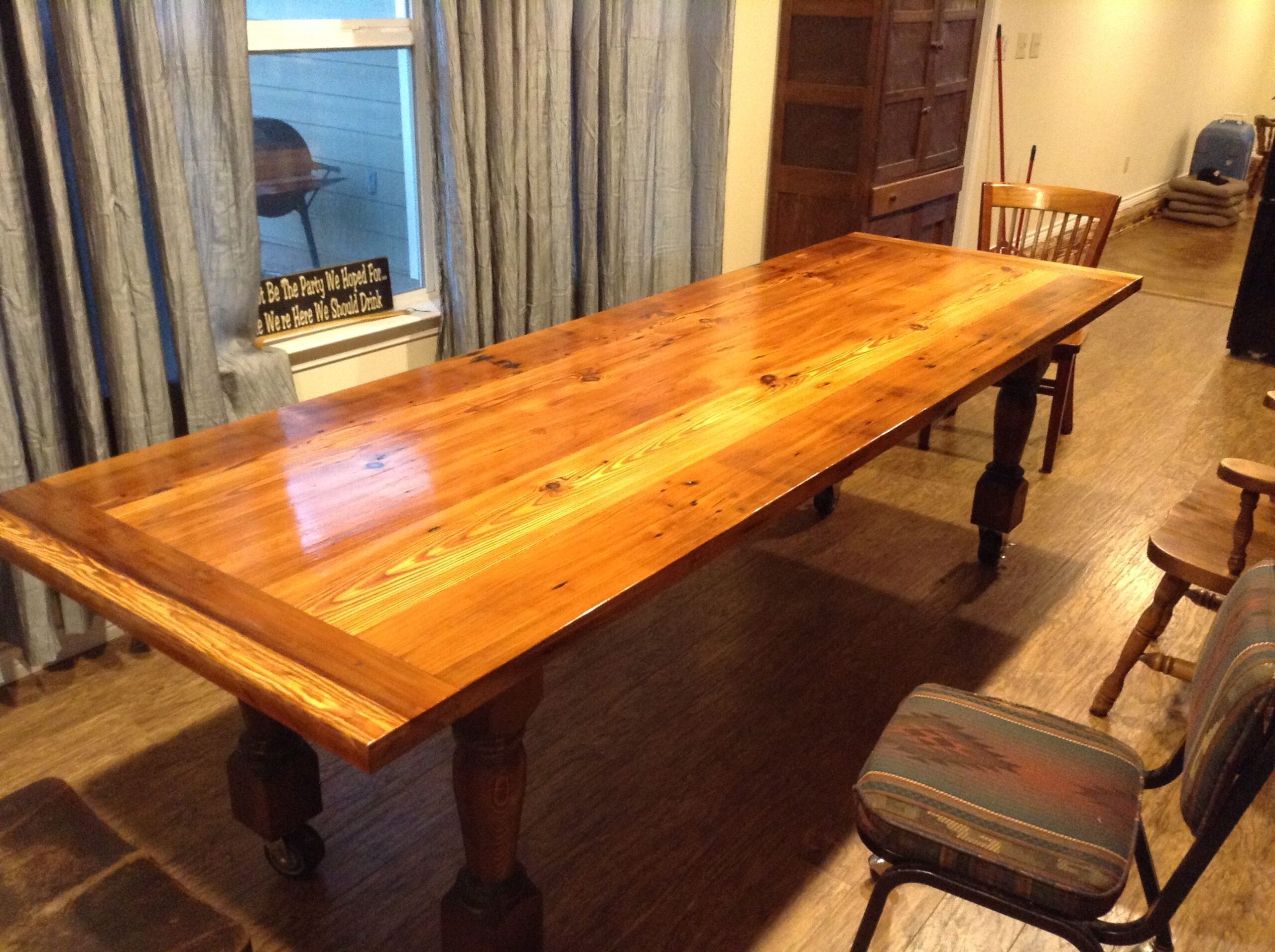 Reclaimed Pine Wood Dining Table Reclaimed longleaf pine dining table