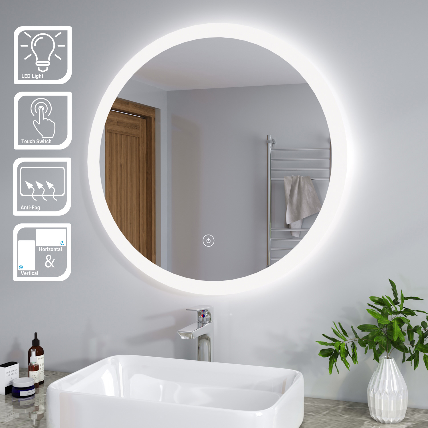 round bathroom mirror with light Bathroom lighting ideas over round mirror – decoomo