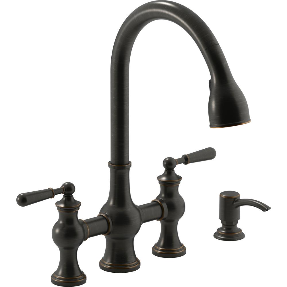 2 handle kitchen faucet with pull down sprayer Pfister petaluma 2-handle pull-down sprayer kitchen faucet with soap