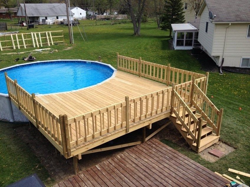 building a deck around a pool Intex decks