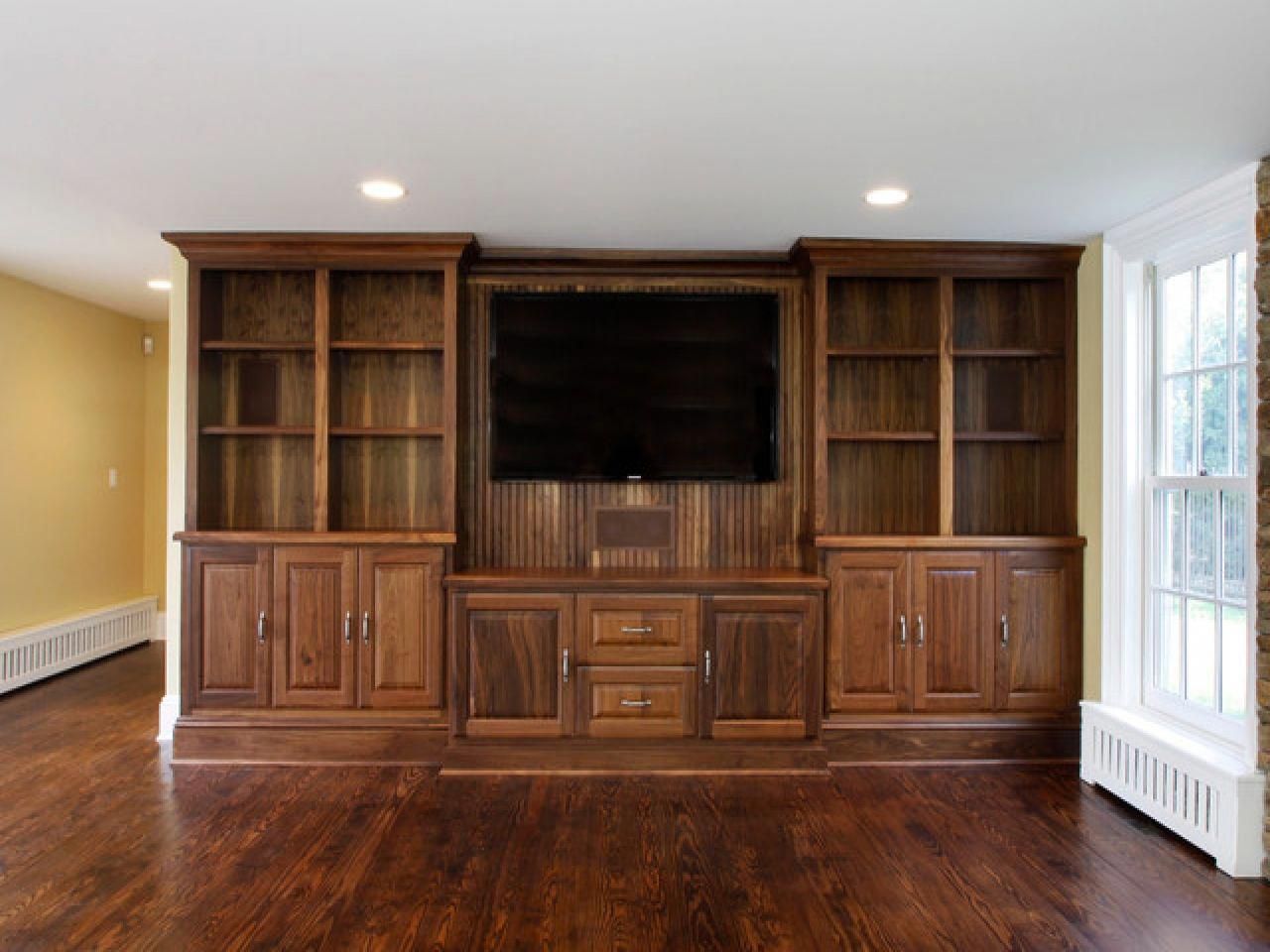 Built in Wood Cabinets Living Room Living room built-in cabinets — decor and the dog