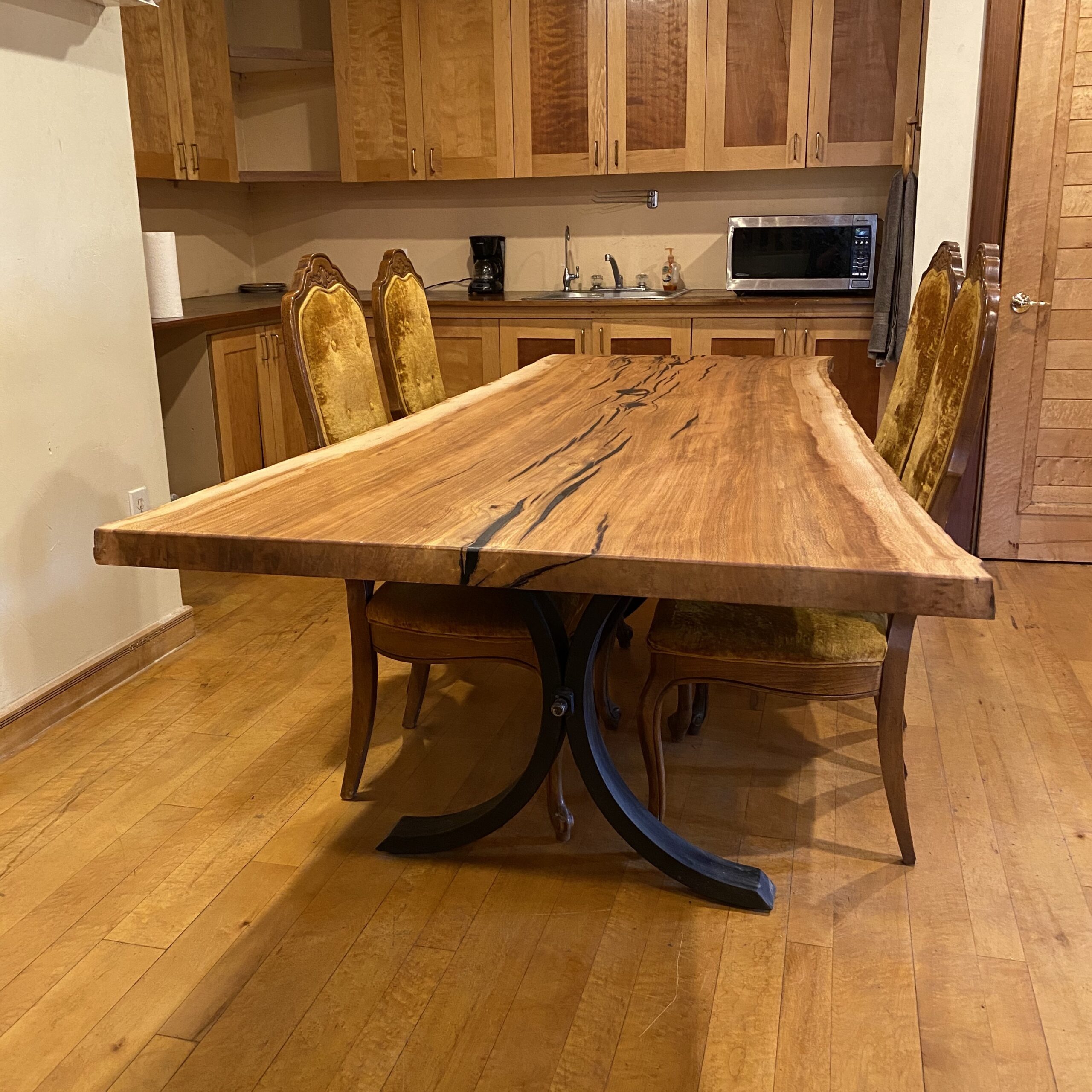 Sycamore Live Edge Table | Cracks Filled WIth Black Epoxy