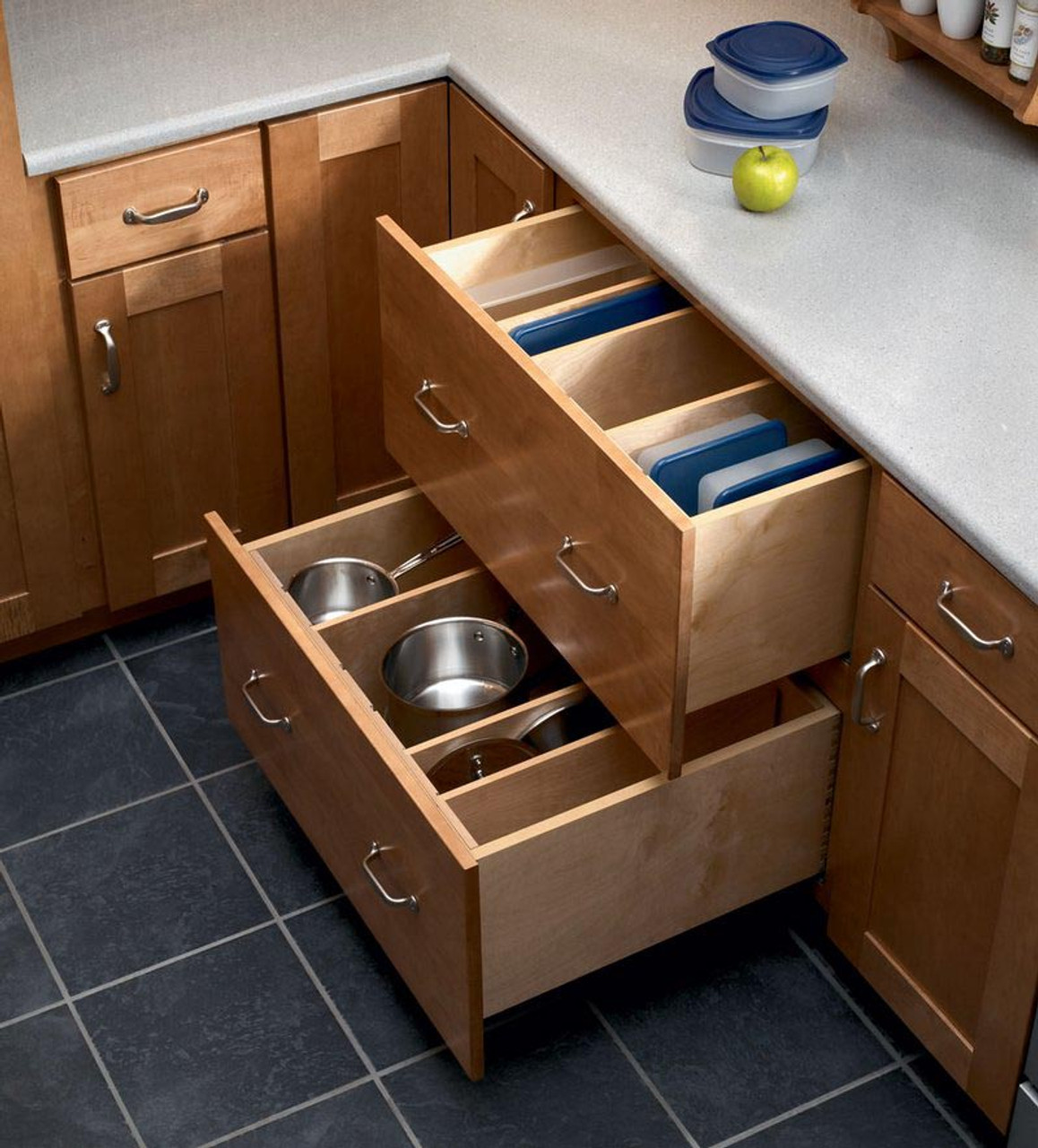 pots and pans drawer cabinet Drawer kitchen pans pots deep storage lid pan cooktop drawers pot below solutions organization lids store cabinet ideal location under