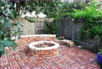 brick patio with fire pit Brick firepit