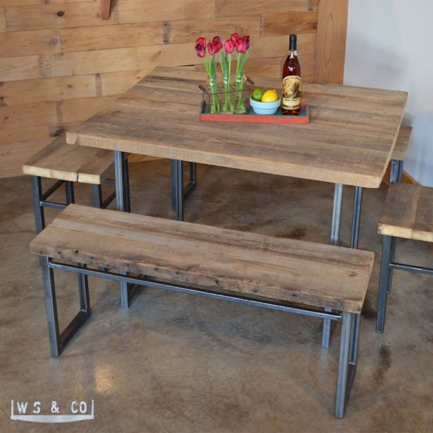 Reclaimed Wood Dining Table Metal Legs Reclaimed aftcra