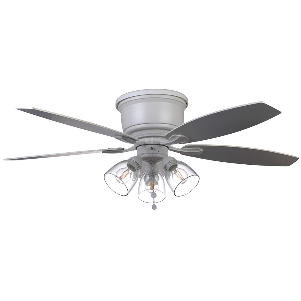 white hugger ceiling fan with light Hugger 52 in. led indoor white ceiling fan with light kit-al383led-wh