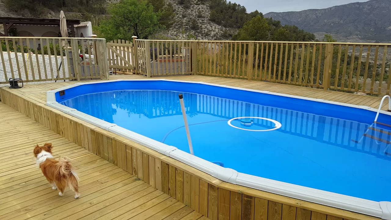 Building A Deck Around A Pool : Image of: Above Ground Pool Deck Plans