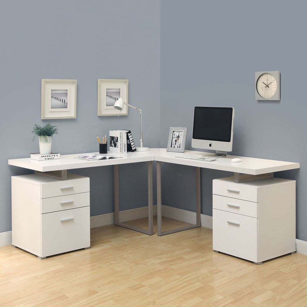 white l shaped desk with storage Shaped ordinateur enora trempe computerdesk