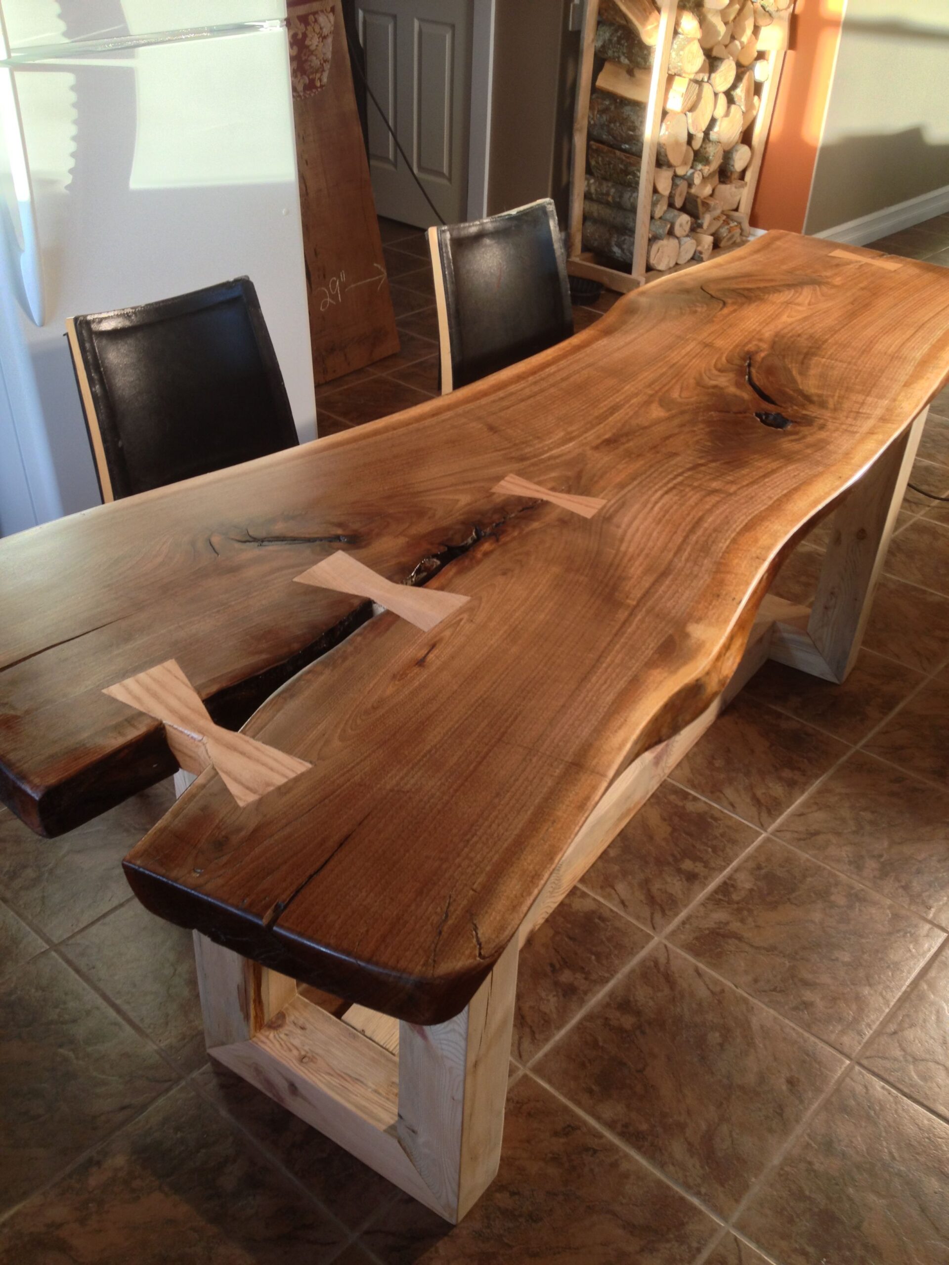 Live Edge River Dining Tables for Sale Live edge river dining table with turquoise glowing resin