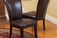 brown leather dining room chairs Chairs poundex thicker