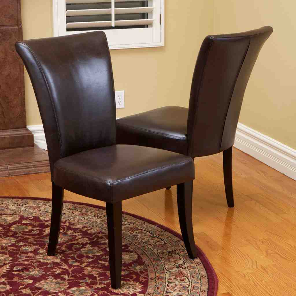 brown leather dining room chairs Chairs poundex thicker