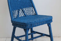 Blue All Weather Wicker Dining Chair Set of four cobalt blue wicker dining chairs at 1stdibs