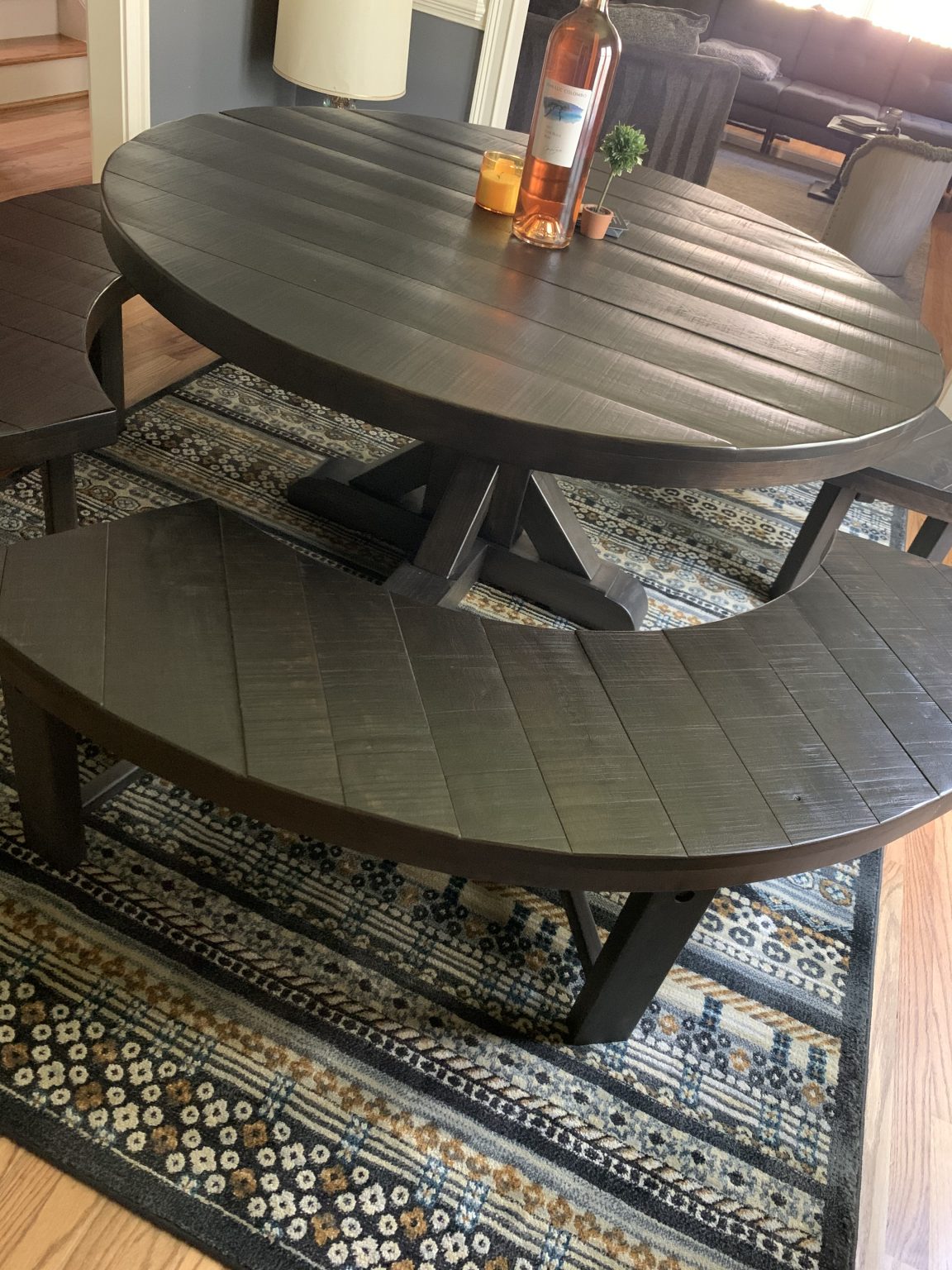 curved bench for round dining table You have to think about replacing the ordinary chairs with the curved